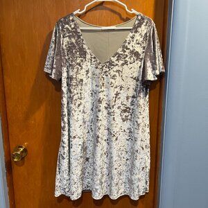 Crushed Velvet A-Line Dress